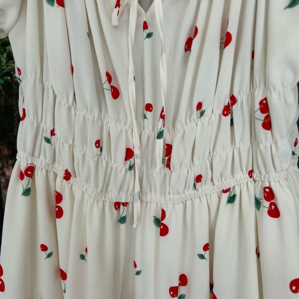 Liberty Love Rockabilly Retro Cherry Print Dress - Picture 5 of 6
